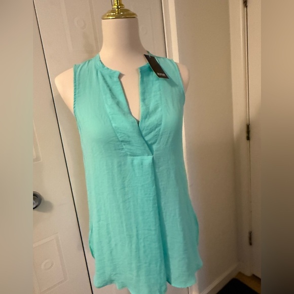 NWT Ana Blouse Teal Short Sleeve Tank - Picture 2 of 8